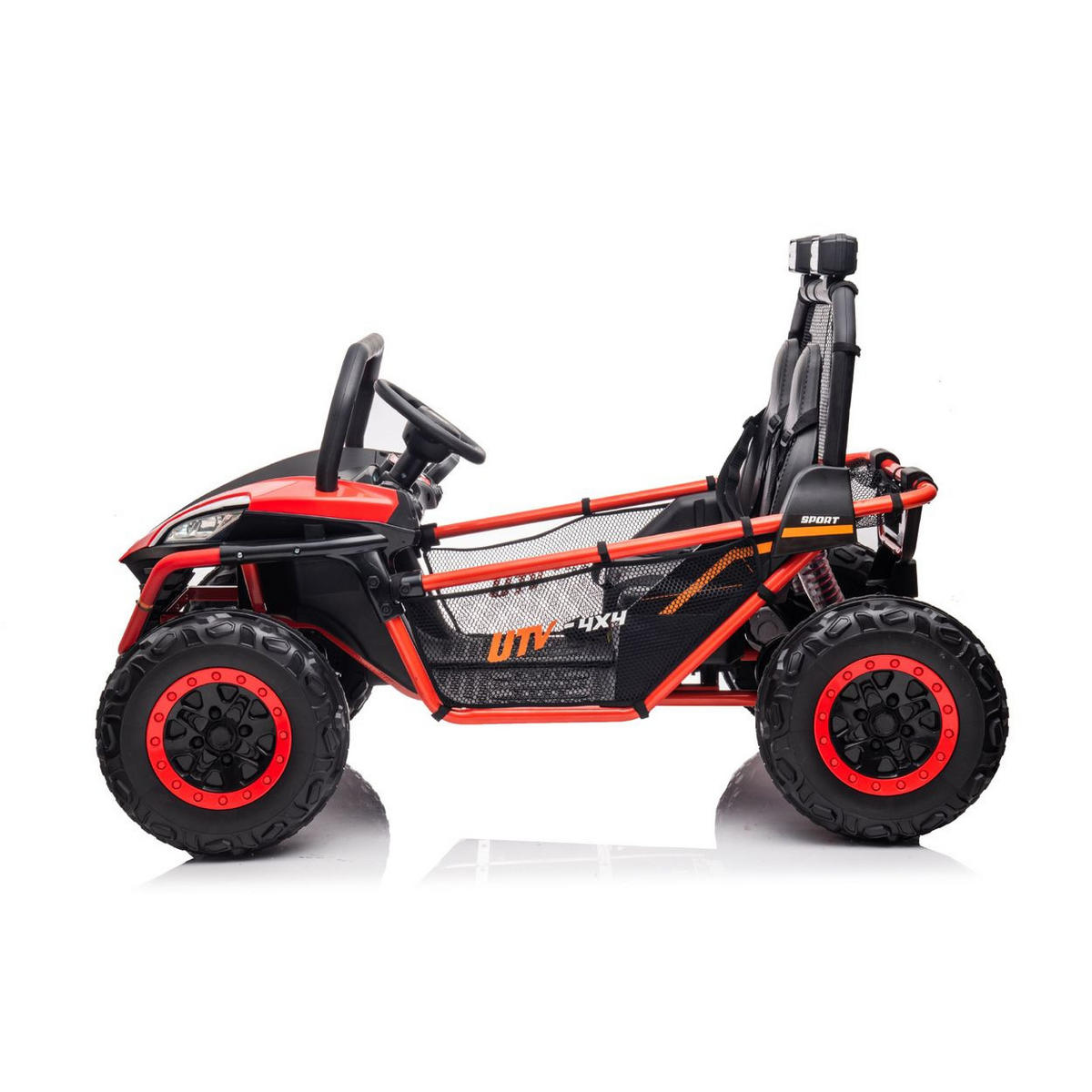 KINDERELEKTROFAHRZEUG Explorer rot Doppelsitzer Offroad LED Hupe MP3 USB - Rot, Kunststoff (121/80/80cm) - Chipolino
