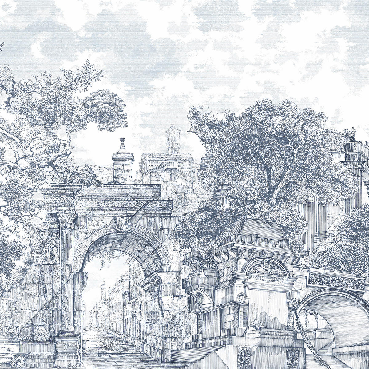 FOTOTAPETE Rivington Folly - Blau, Papier/Kunststoff (250/400cm) - Graham & Brown