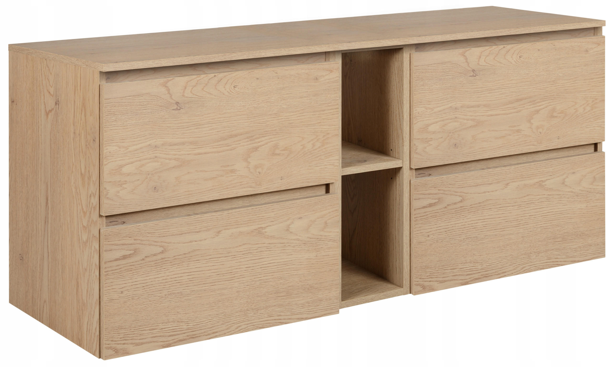 WASCHBECKUNTERSCHRANK SIMPLE 140cm mit Arbeitsplatte und mit einem Regal Eichen Craft - Eiche Artisan, Holz (140/62/46cm) - Rodan