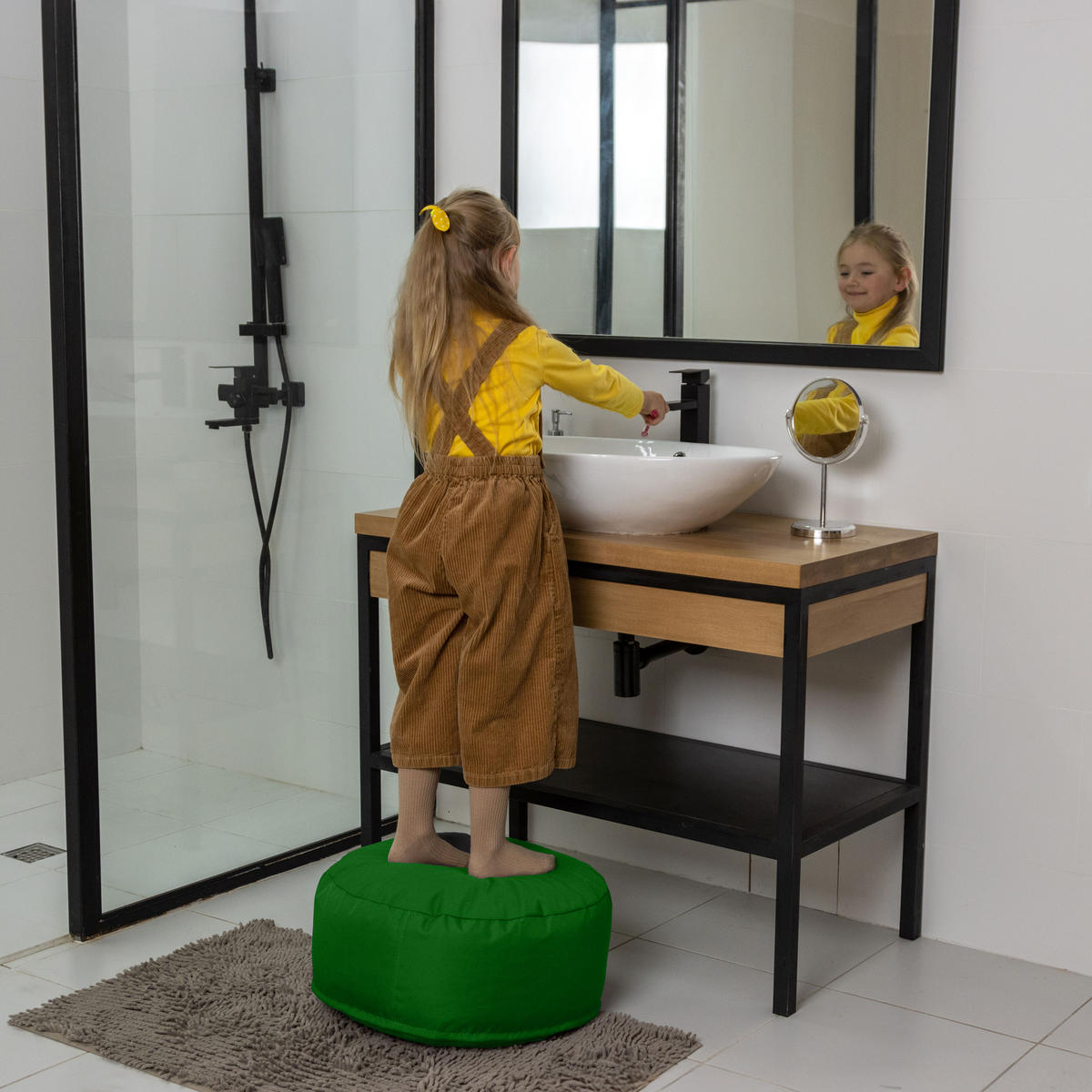 POUF M tannengrün - Waldgrün, Textil (500/200/500cm) - Bruni
