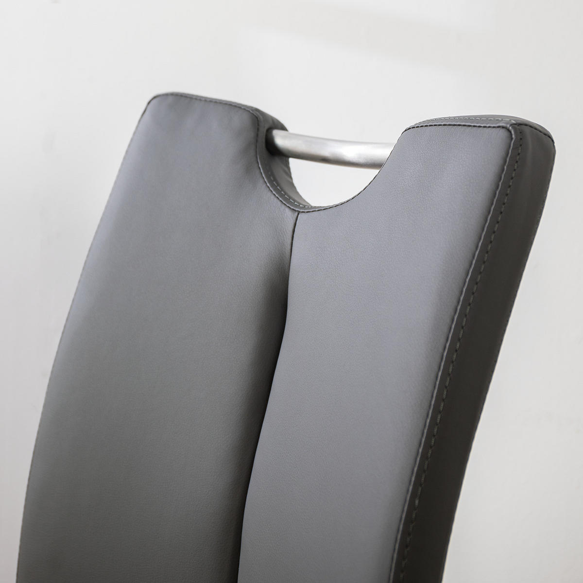 FREISCHWINGER - 2er-Set - Kunstleder / Edelstahl - Grau, Kunststoff/Metall (45/102/58cm) - home24