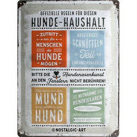BLECHSCHILD 30/40 cm PfotenSchild Hunde Haushalt Regeln - Multicolor, Metall (30/40/0.2cm) - Nostalgic-Art