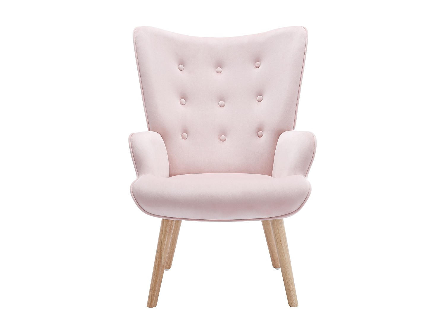 SESSEL mit gerader Rückenlehne - 1 Person - Samt, Stoff - Rosa - - Pink, Textil (69/95.5/78cm) - Vente-Unique