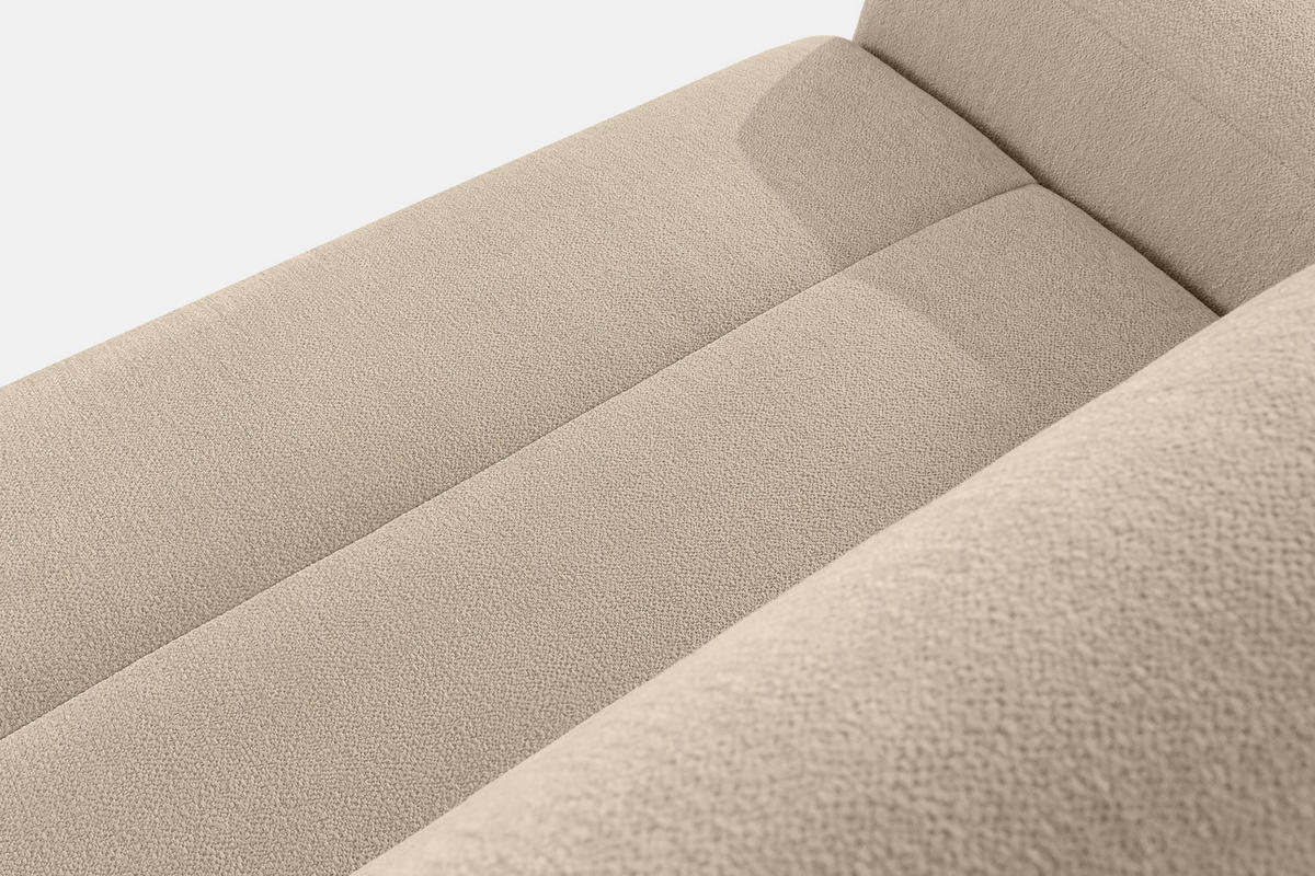 ECKSOFA RECHTS BLUME, Cremefarbe - Creme, Holz/Holzwerkstoff (271/164cm) - KONSIMO®