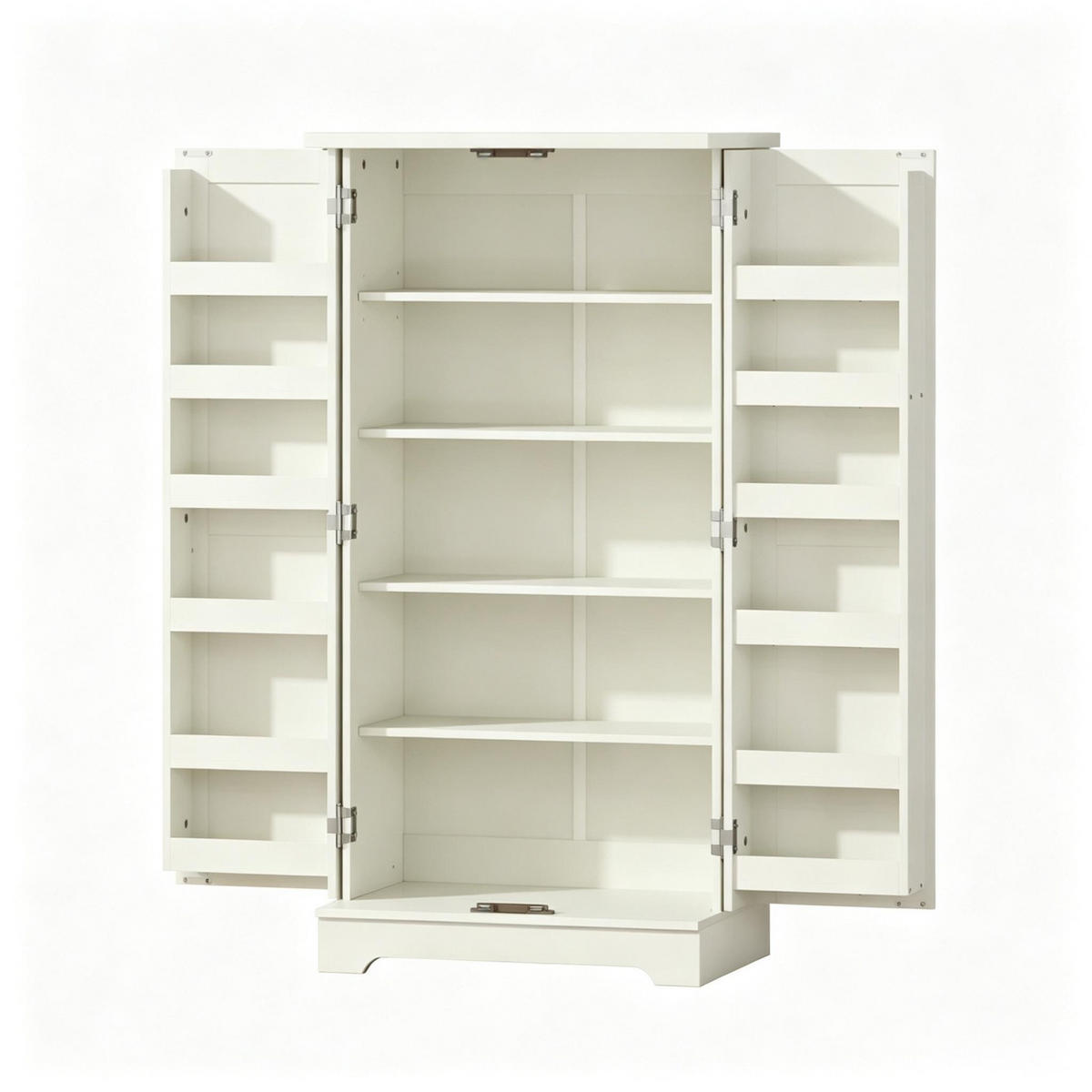 HIGHBOARD DE-38819 60/40/120 cm 5-stufiger Schrank und Türregale Creme/Rustikalbraun - Creme, Holzwerkstoff (60/120/40cm) - ComfortXL