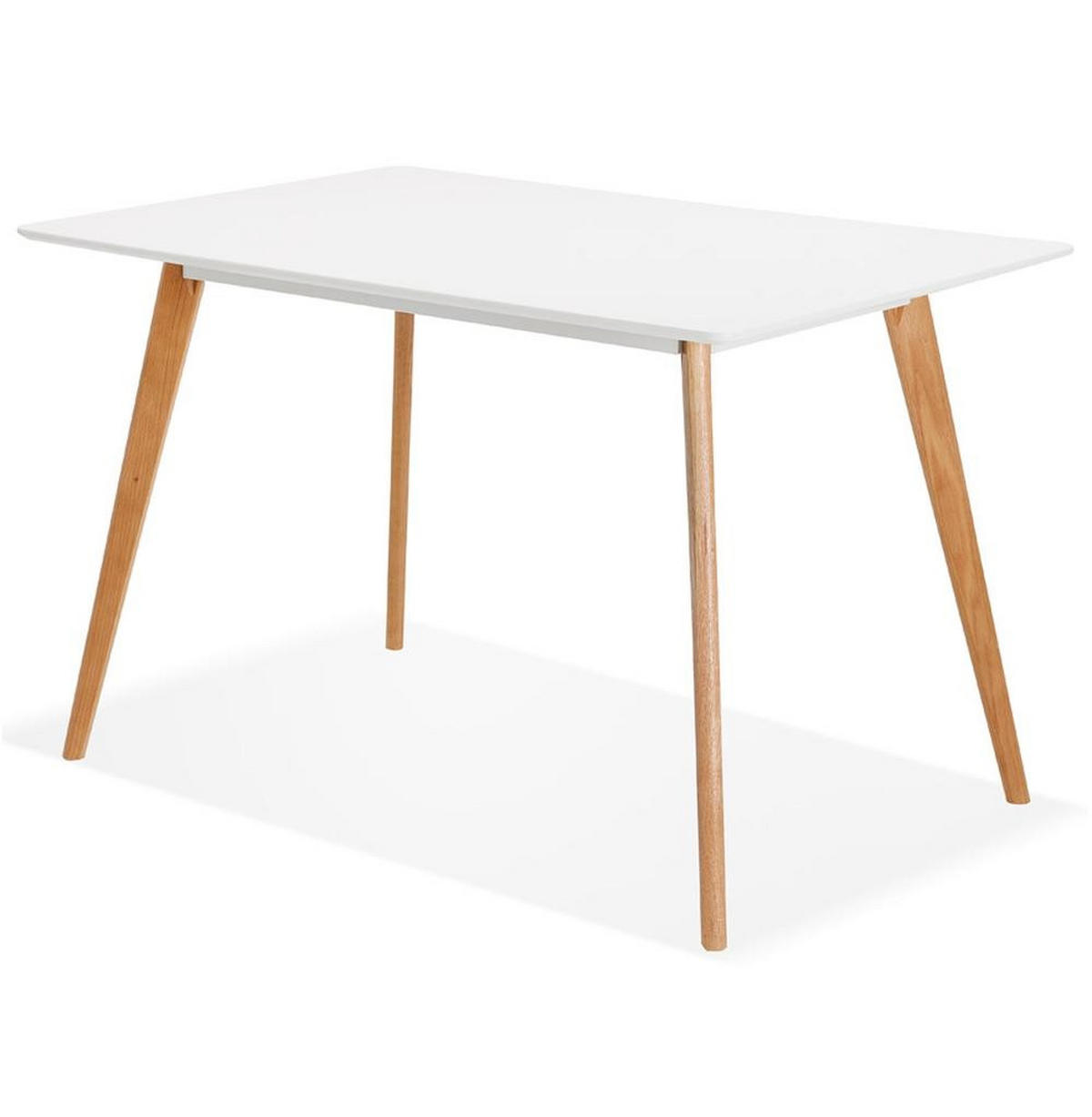 ESSTISCH Massivholz Rechteckig Skandi-Stil ZELAX, Weiß-Beige 120x80x77 cm - Beige/Weiß, Eichenholz/Holz (80/120/77cm) - KADIMA DESIGN