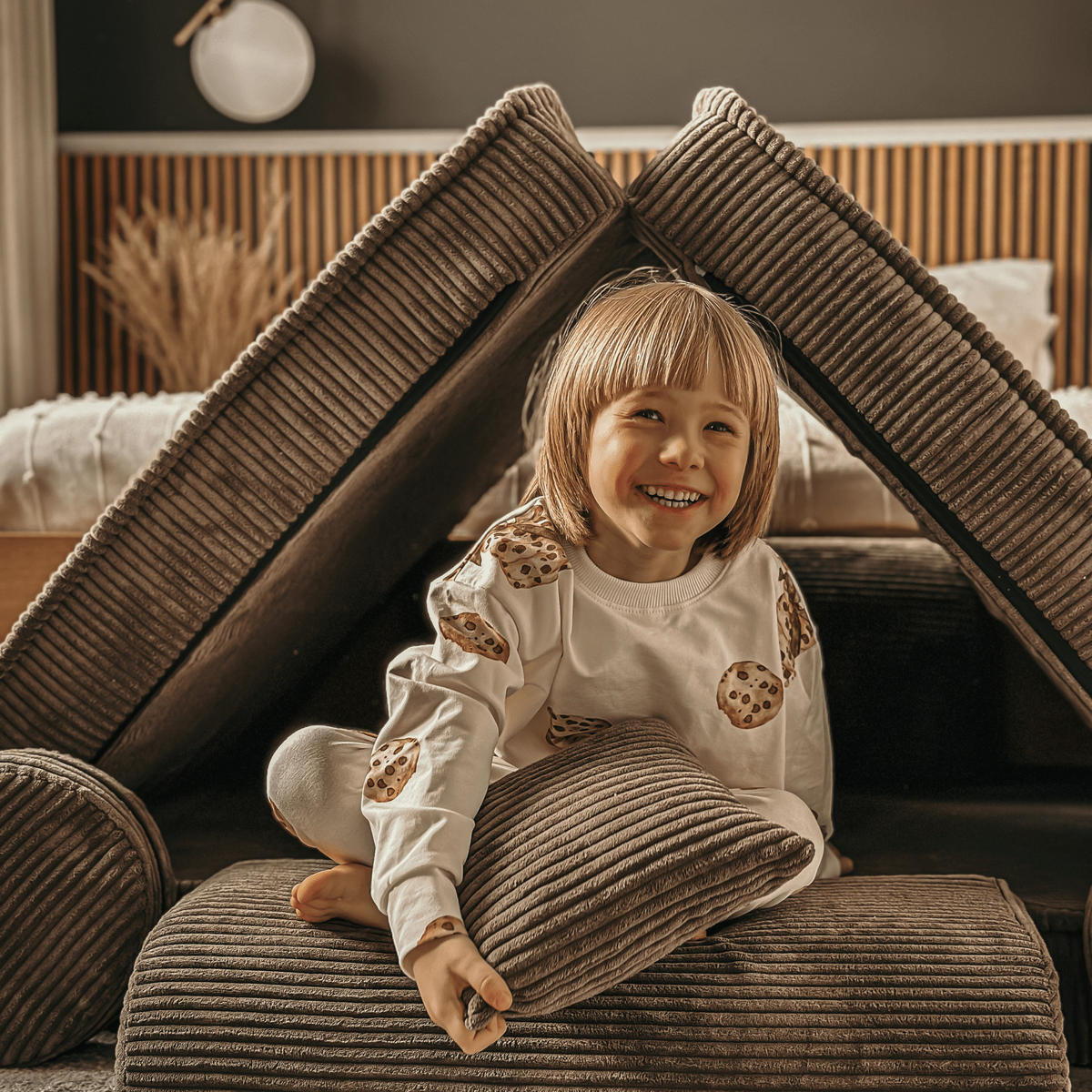 KINDERSOFA AESTHETIC 120 cm Cord Braun 10 Stk - Braun, Textil (60/12.5/120cm) - MeowBaby