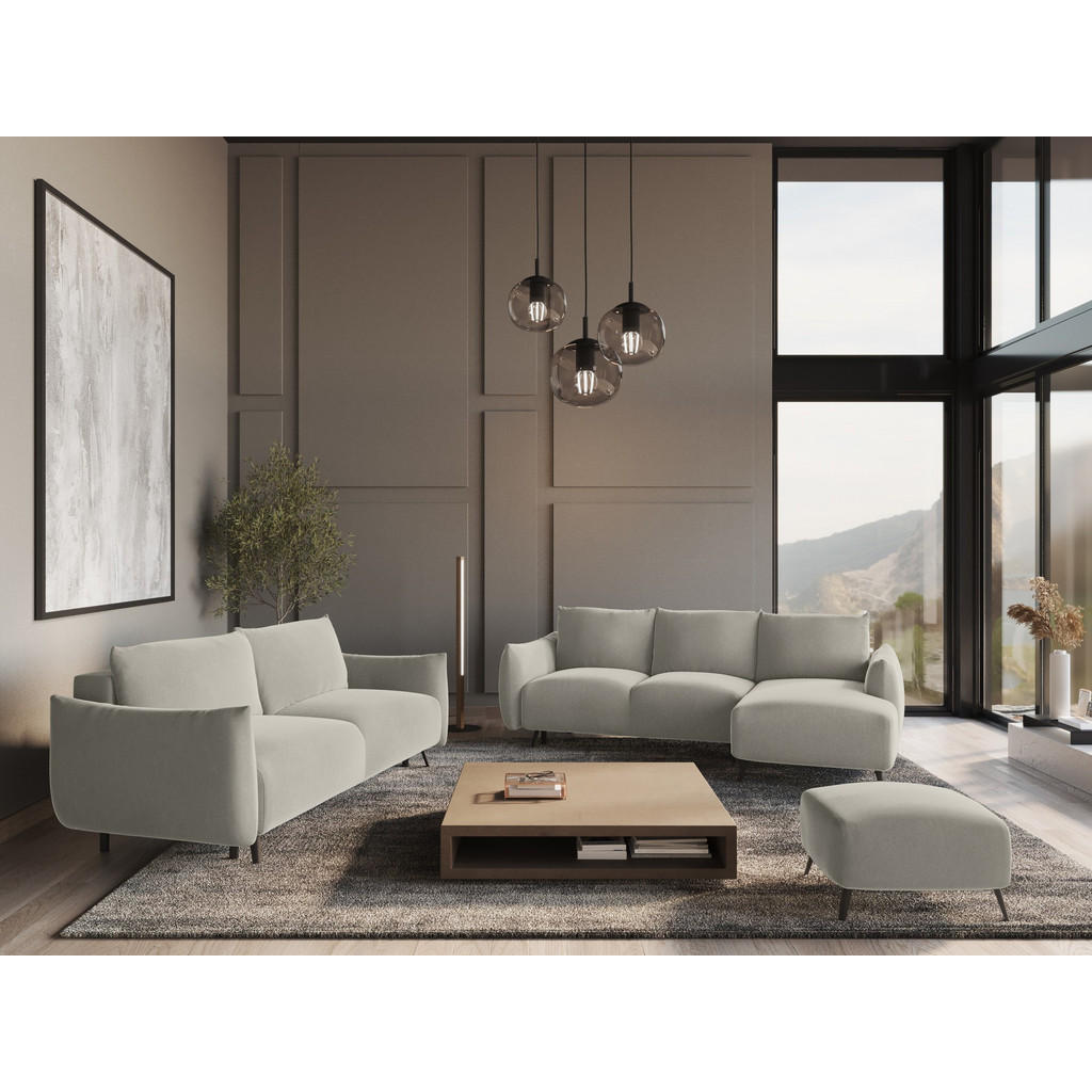 Thumbnail - Makamii Pouf, Perlmutt, Textil, 1-Sitzer, Füllung: Schaumstoff, 65x44x65 cm, Made in EU, Wohnzimmer, Hocker, Sitzhocker