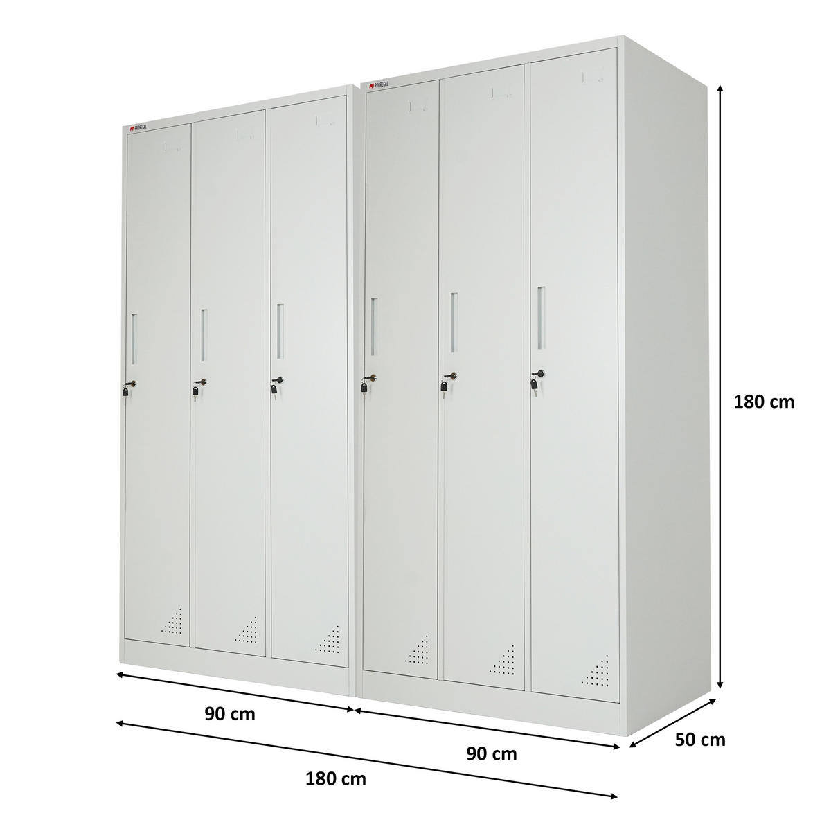SPIND 2er Set Elephant 3 Abteil komplett montiert - Hellgrau/Grau, Metall (90/180/50cm) - PROREGAL