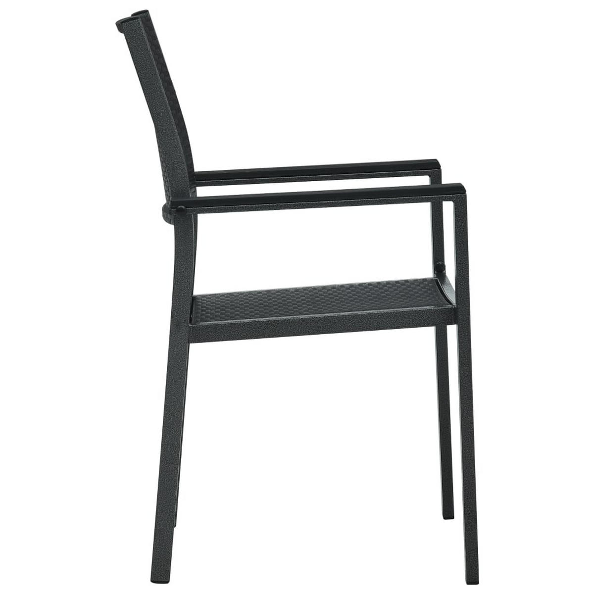 GARTENSTÜHLE 2 Stk. Schwarz Kunststoff Rattan-Optik - Schwarz, Kunststoff (58.5/88.5/53.5cm) - furnicato