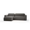 ECKSOFA mit Schlaffunktion Thekla, Grau - Grau, Textil (286/100cm) - Fedve