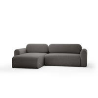 ECKSOFA mit Schlaffunktion Thekla, Grau - Grau, Textil (286/100cm) - Fedve