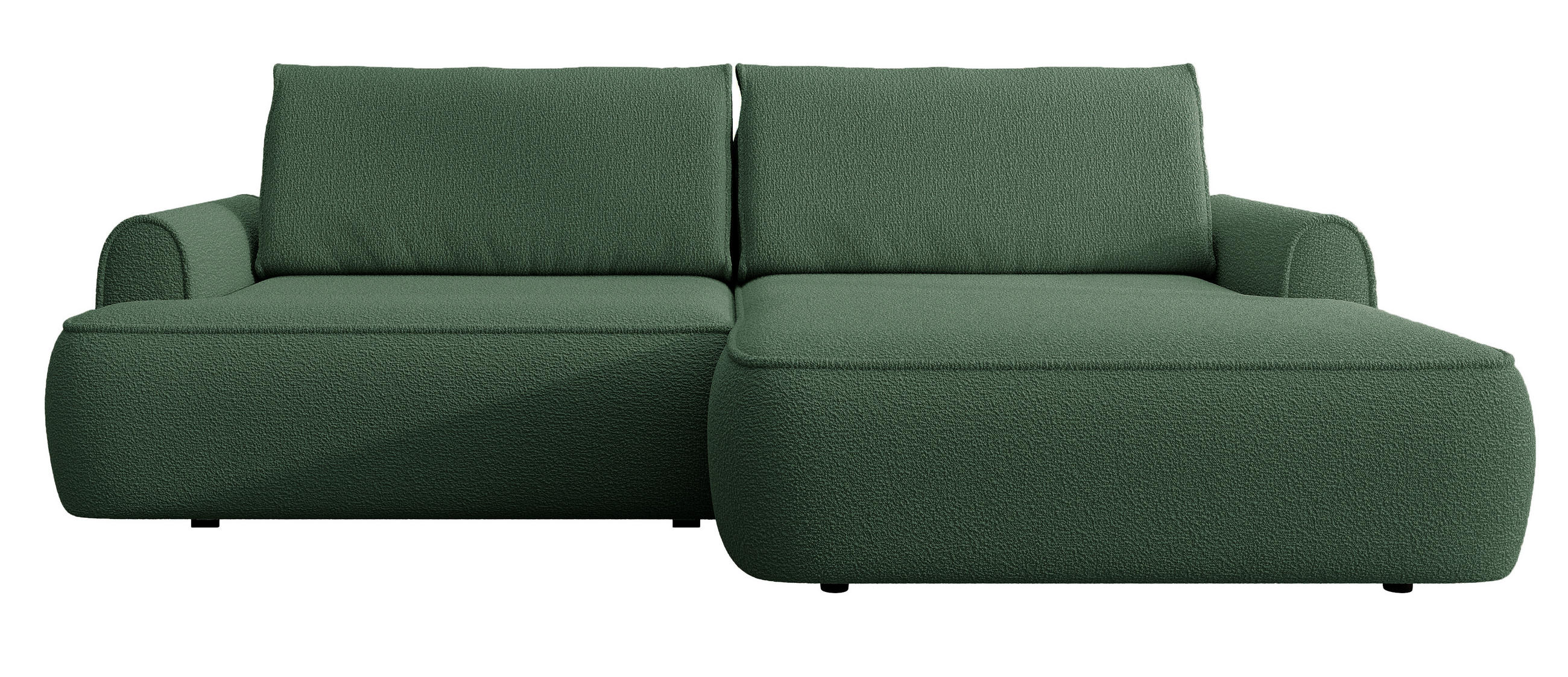 ECKSOFA 250 cm Mareno mit Bettkasten, Schlaffunktion, Rechts, Grün - Grün, Holz (146/250cm) - Emporius