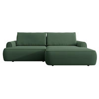 ECKSOFA 250 cm Mareno mit Bettkasten, Schlaffunktion, Rechts, Grün - Grün, Holz (146/250cm) - Emporius
