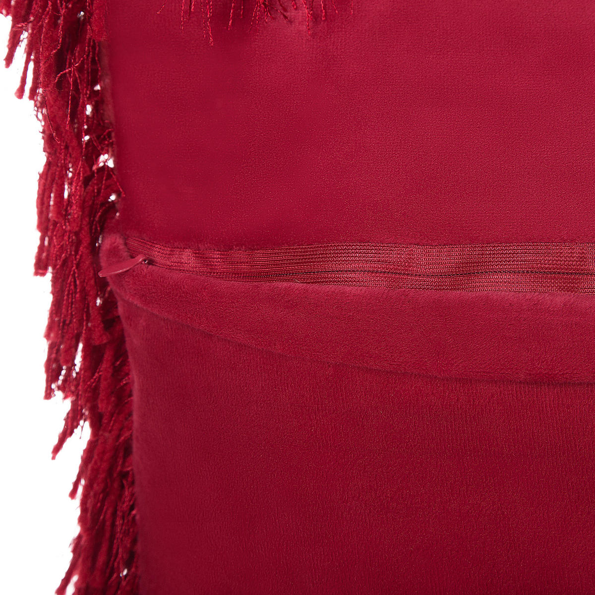 DEKOKISSEN 2er-Set Dunkelrot 45/45 cm Cide - Dunkelrot, Textil (45/45cm) - Beliani