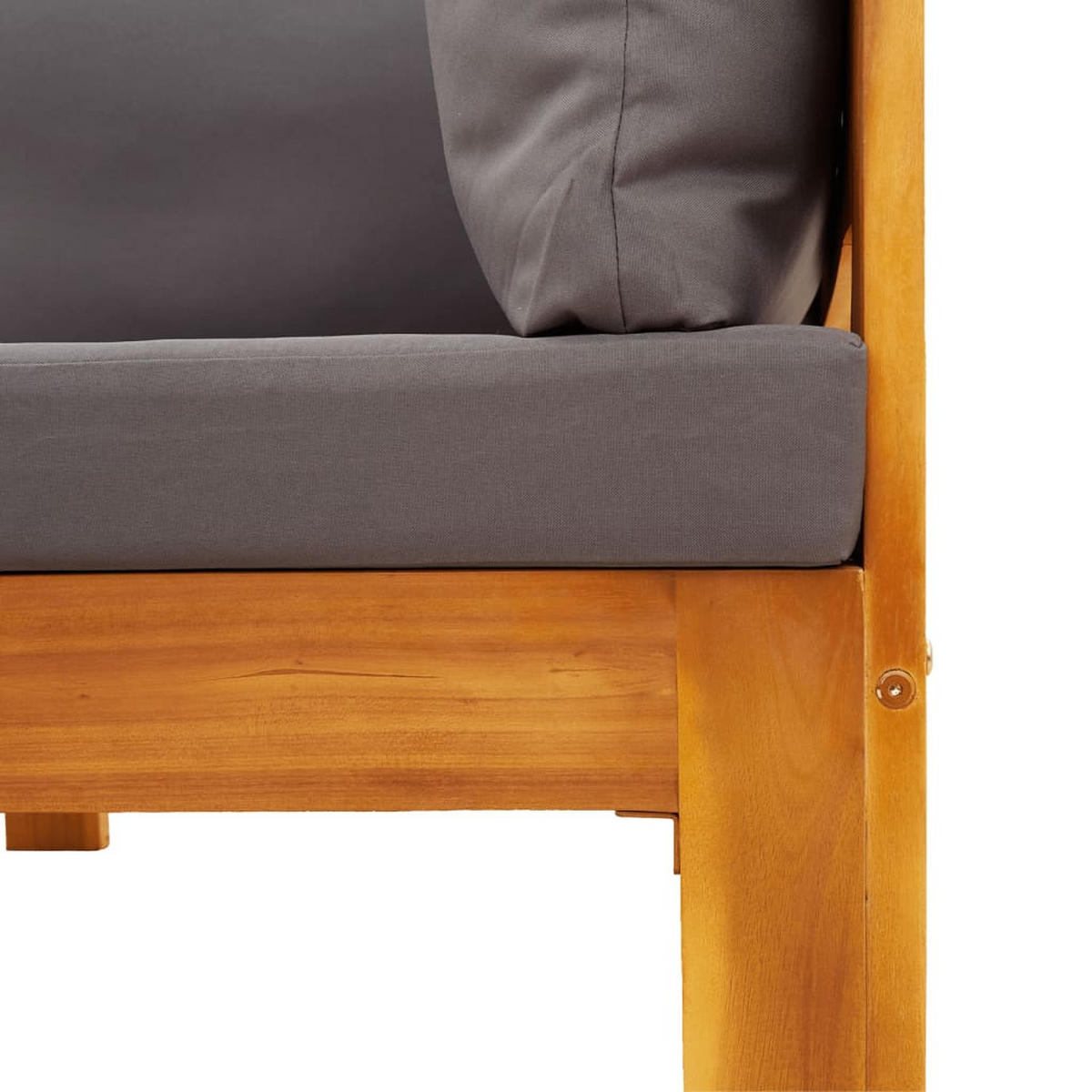 GARTEN-SOFAGARNITUR 5-teilig Mit Kissen Massivholz Akazie - Grau, Holz - vidaXL