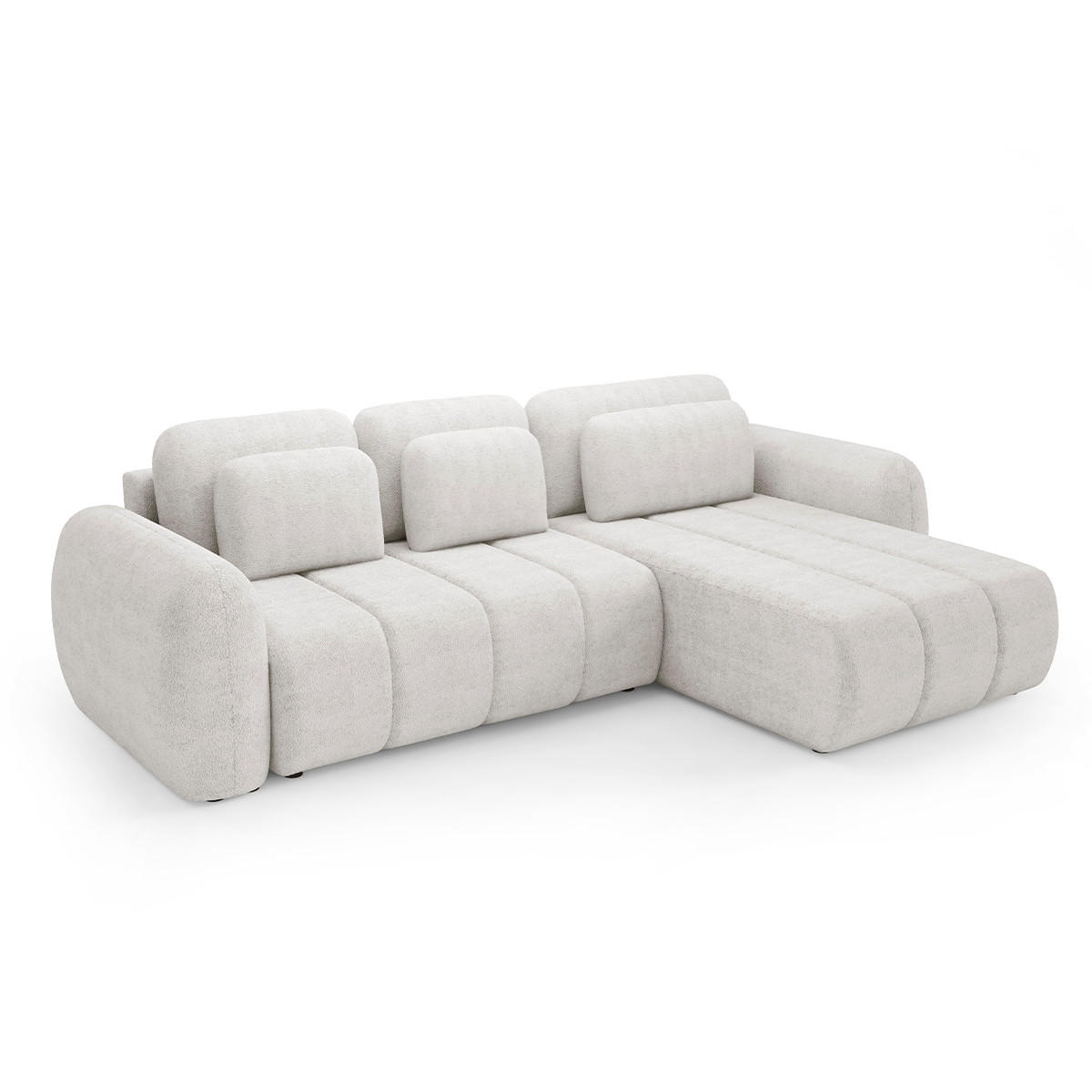 ECKSOFA Cesar 3 Sitzplätze Weiß - Weiß, Holz (304/190cm) - Petits-meubles