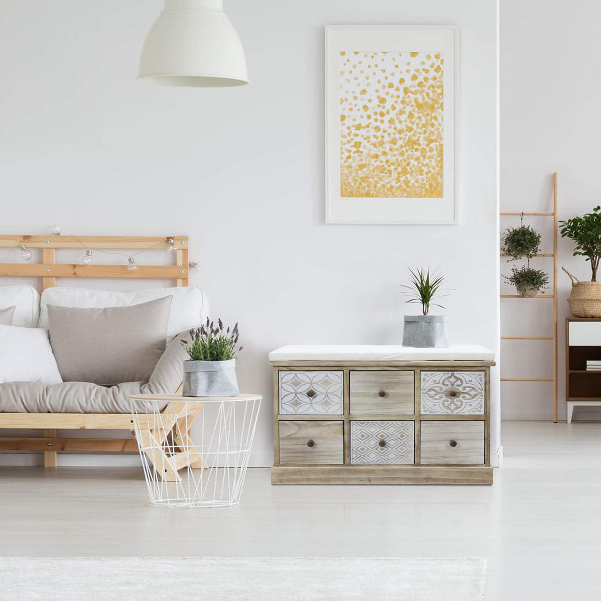 SITZKOMMODE Hellbraun 35/78/49 cm - Hellbraun, Holz (35/49/78cm) - Mobili Rebecca