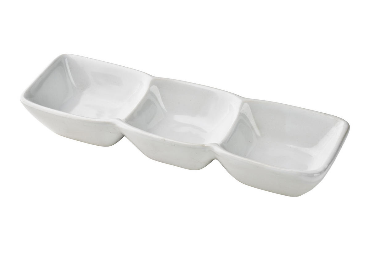 SERVIERPLATTE Basic Nature Weiß 26x8x4 cm Keramik - Weiß, Keramik (8/4/26cm) - Mondex