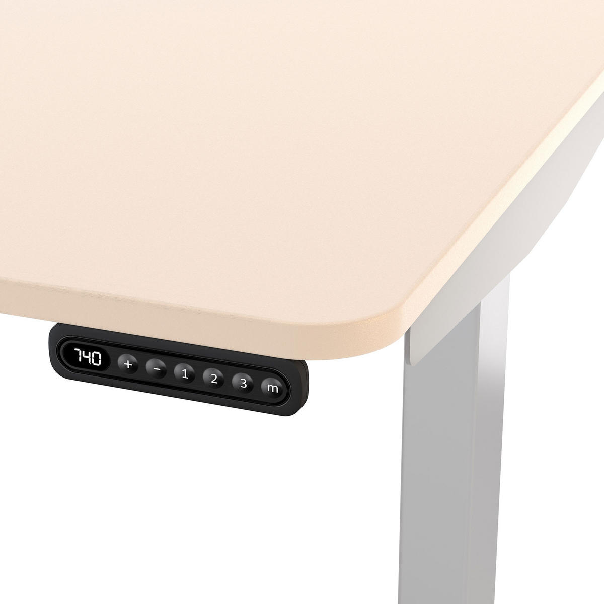 SCHREIBTISCH Elektrisch höhenverstellbarer Schreibtisch Y-Line Curved Sand Weißaluminium 160/80/62-127cm - Sandfarben/Weiß Hochglanz, Holzwerkstoff/Metall (80/160/127cm) - ASSMANN