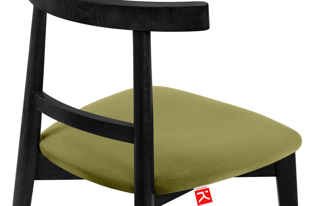 ESSTISCHSTÜHLE LILIO 2 St Vintage, Oliv / schwarz - Schwarz/Olivgrün, Holz/Textil (47/76/45cm) - KONSIMO®