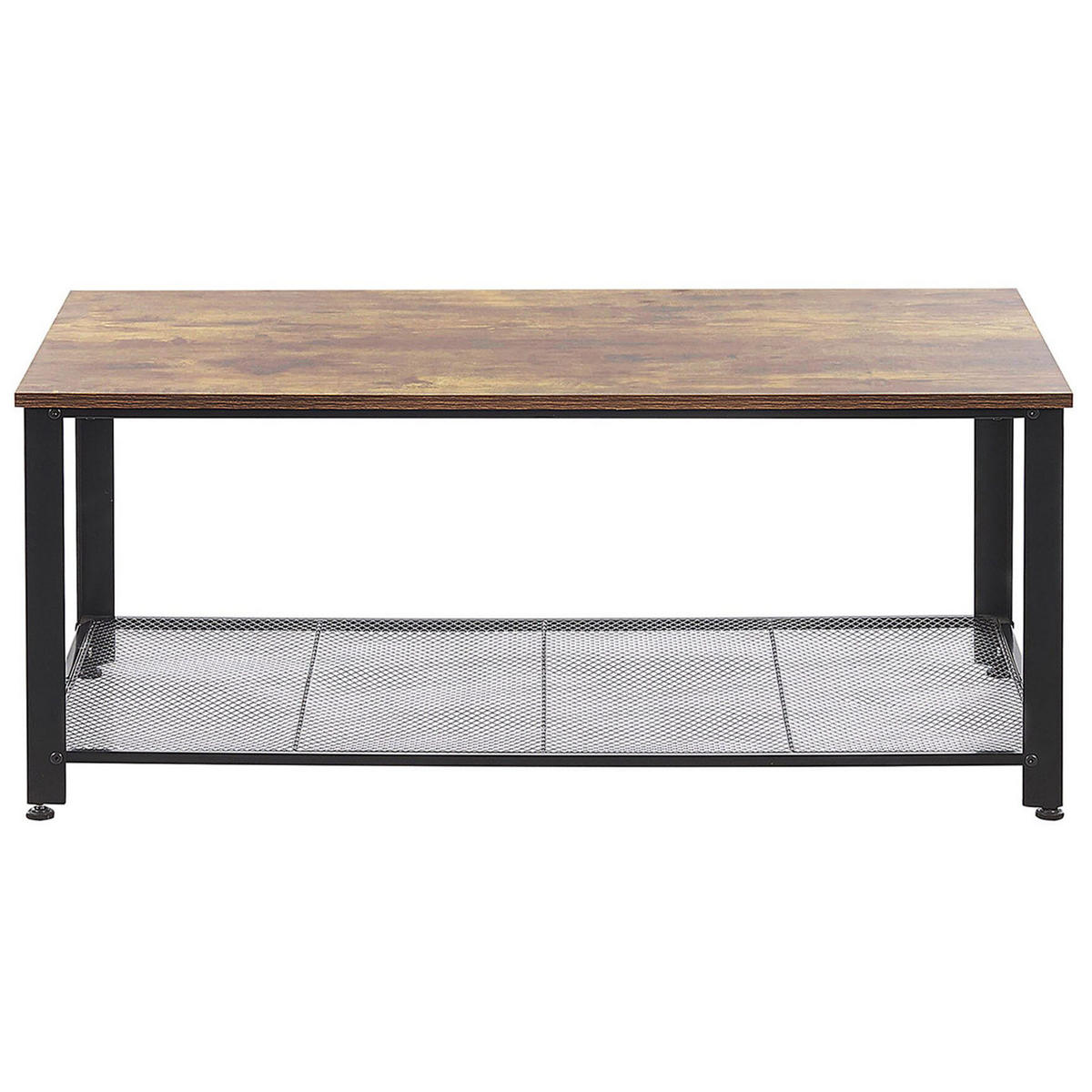 COUCHTISCH dunkler Holzfarbton/schwarz rechteckig 106/60 cm Aston - Dunkelbraun/Schwarz, Holzwerkstoff (60/106/46cm) - Beliani