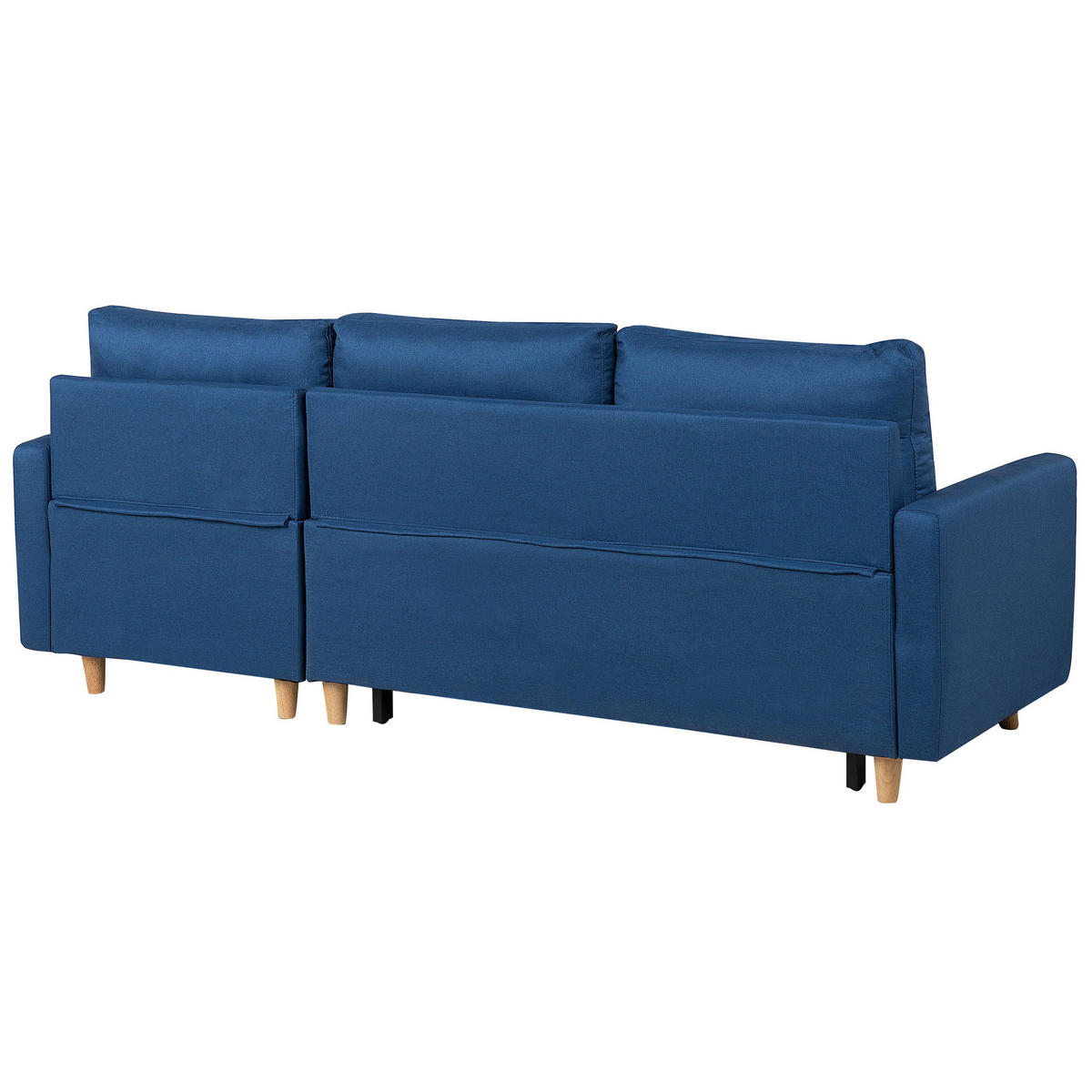 ECKSOFA Polsterbezug Marineblau rechtsseitig Flakk - Hellblau, Textil (232/147cm) - Beliani