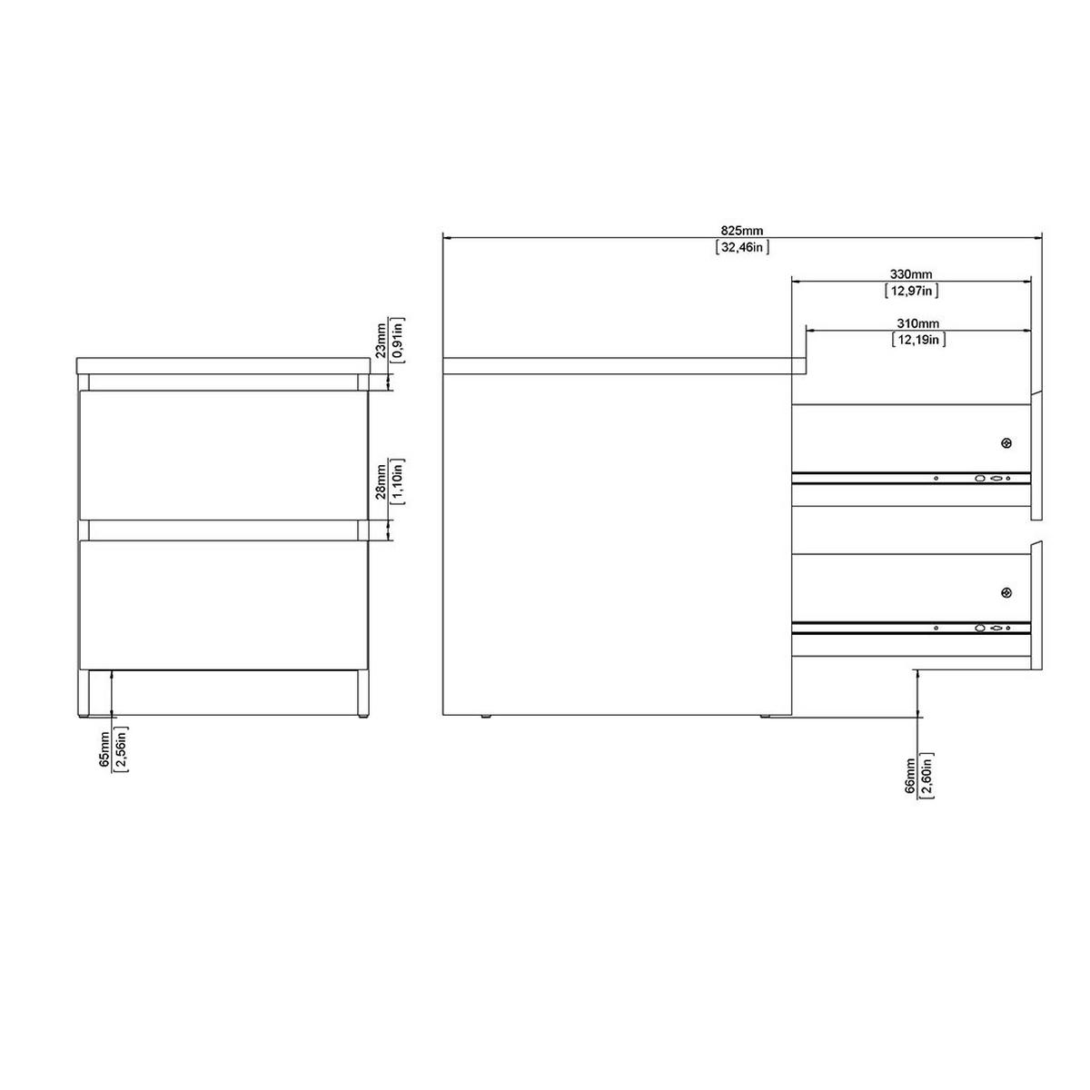 NACHTTISCH, Naia, Weiß, Holzwerkstoff, 41 x 50 x 50 cm - Weiß, Holzwerkstoff (41/50/50cm) - ebuy24