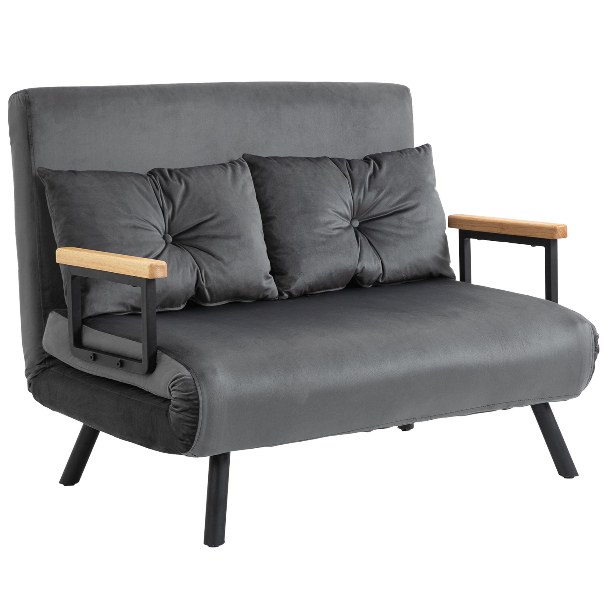 SCHLAFSOFA, Stahl Schaumstoff Dunkelgrau - Dunkelgrau, Metall (73/81/102cm) - HOMCOM