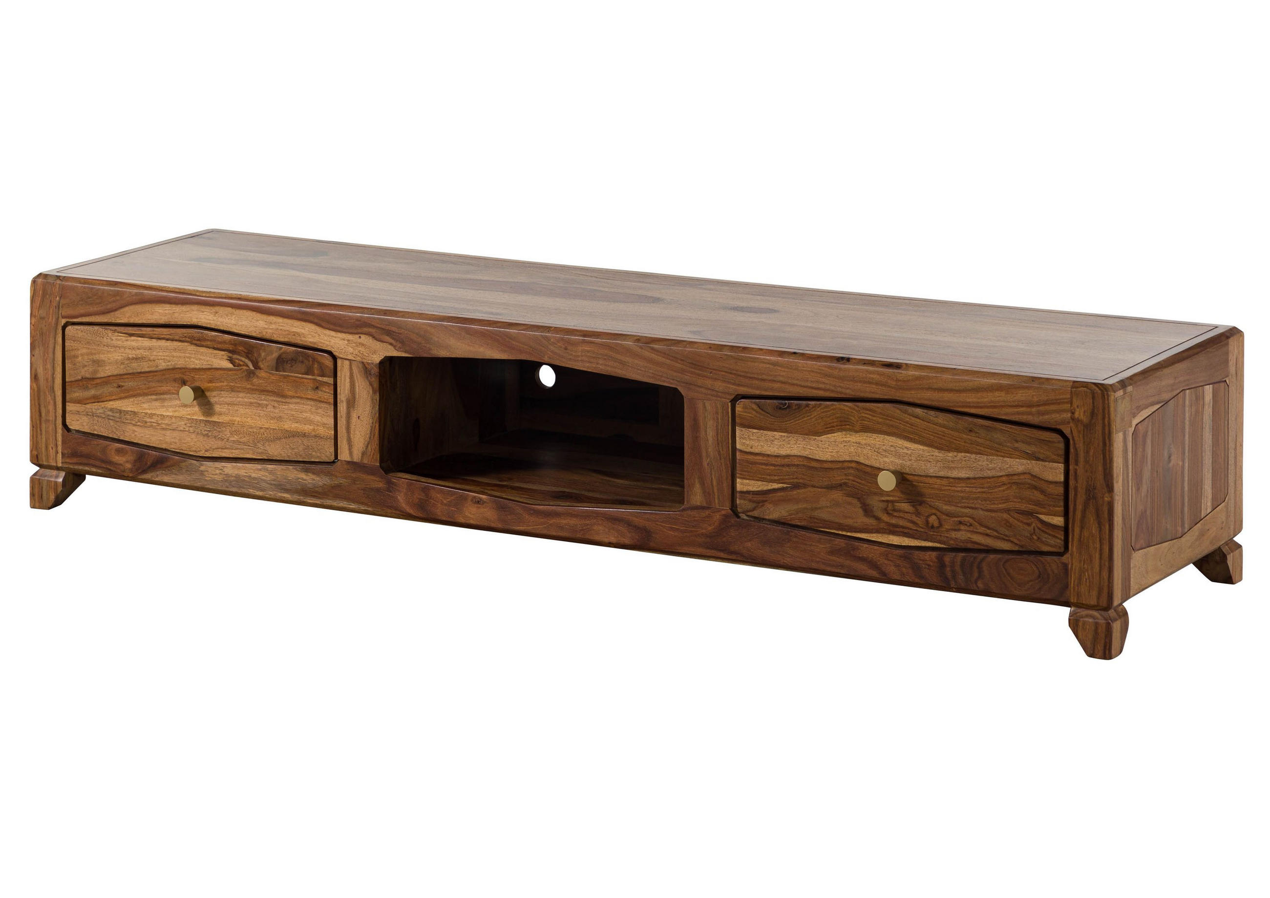 TV-BOARD Sheesham 160x43x33 braun lackiert ANCONA #112 - Braun, Holz (160/33/43cm) - Massivmoebel24