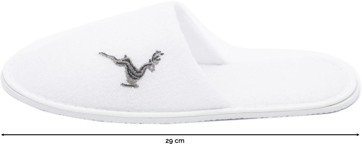 FROTTIERSLIPPER, 10er-Set, Universalgröße, 100% Polyester, Weiß - Weiß, Textil (5/1/29cm) - Zollner
