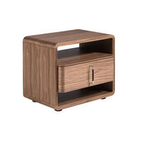NACHTSCHRANK aus Nussbaum und PVC 60/43/50 cm - Goldfarben/Nussbaumfarben, Leder/Holz (60/50/43cm) - ANGEL CERDA