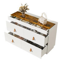 SIDEBOARD Weiß Glas 6 Schubladen 120x40x78cm Stauraum - Weiß, Holzwerkstoff (40/78/120cm) - FLIEKS