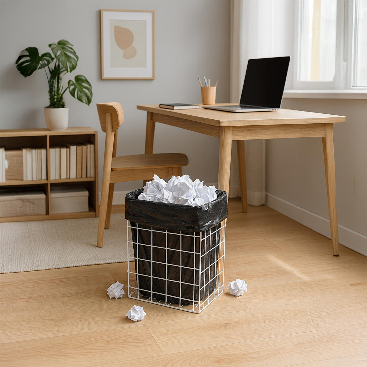 PAPIERKORB - Weiß, Metall (28.5/35.5/19cm) - Relaxdays