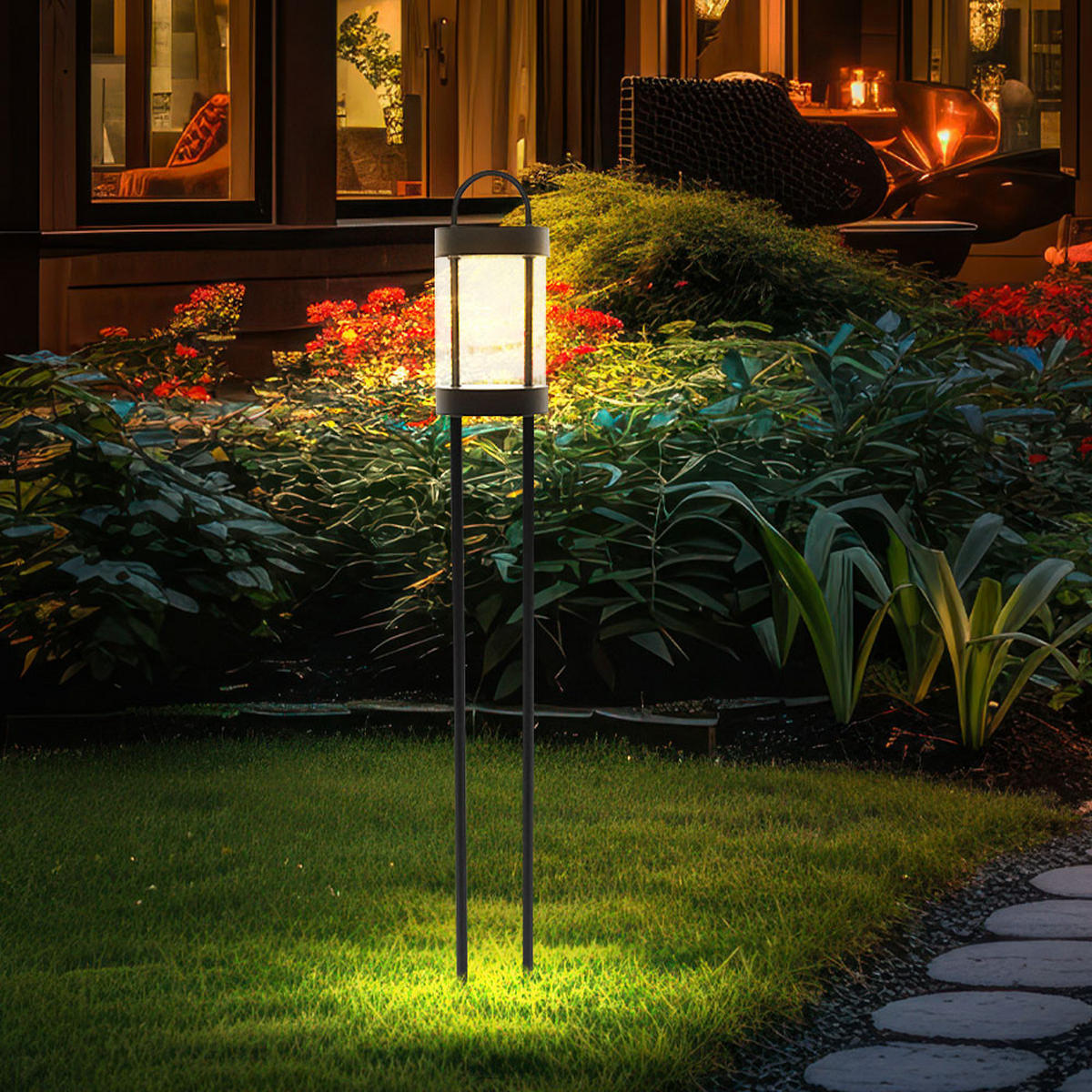 LED AUSSENSTEHLEUCHTE Lunden Metall Schwarz - Schwarz, Metall (12.5/12.5/100cm) - Nowa