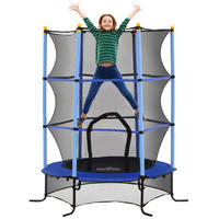 TRAMPOLIN für Kinder DE-10776 Ø163 cm mit Sicherheitsnetz Blau - Blau, Metall (163/163cm) - ComfortXL