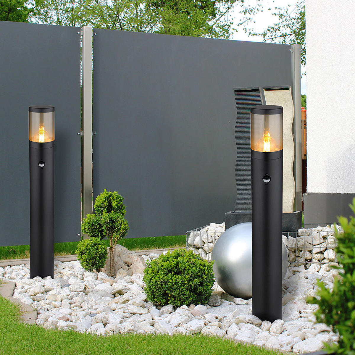 LED STEHLEUCHTE Schwarz Metall RGB - Schwarz, Metall (14/14/80cm) - Globo Lighting