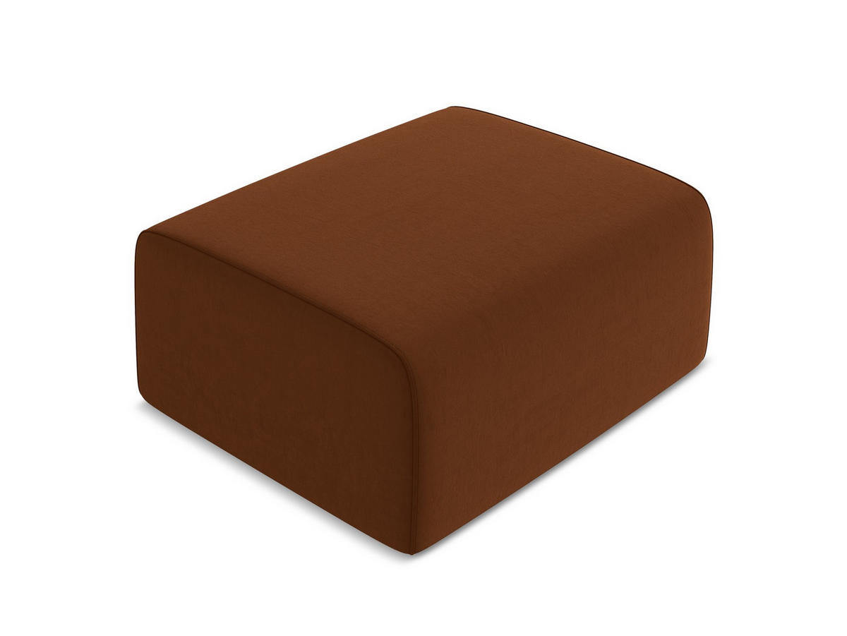 POUF Samt Stoff Orange - Rot/Terra cotta, Kunststoff/Textil (90/80/60cm) - Makamii