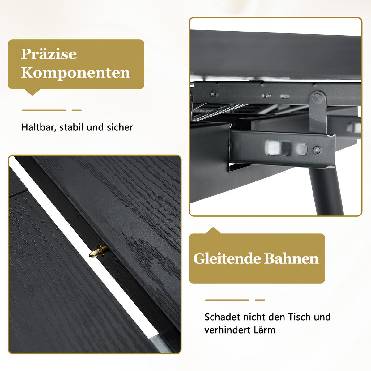AUSZIEHTISCH Schwarz 135/85/77 cm - Schwarz, Holz (85/135/77cm) - PANGIVO