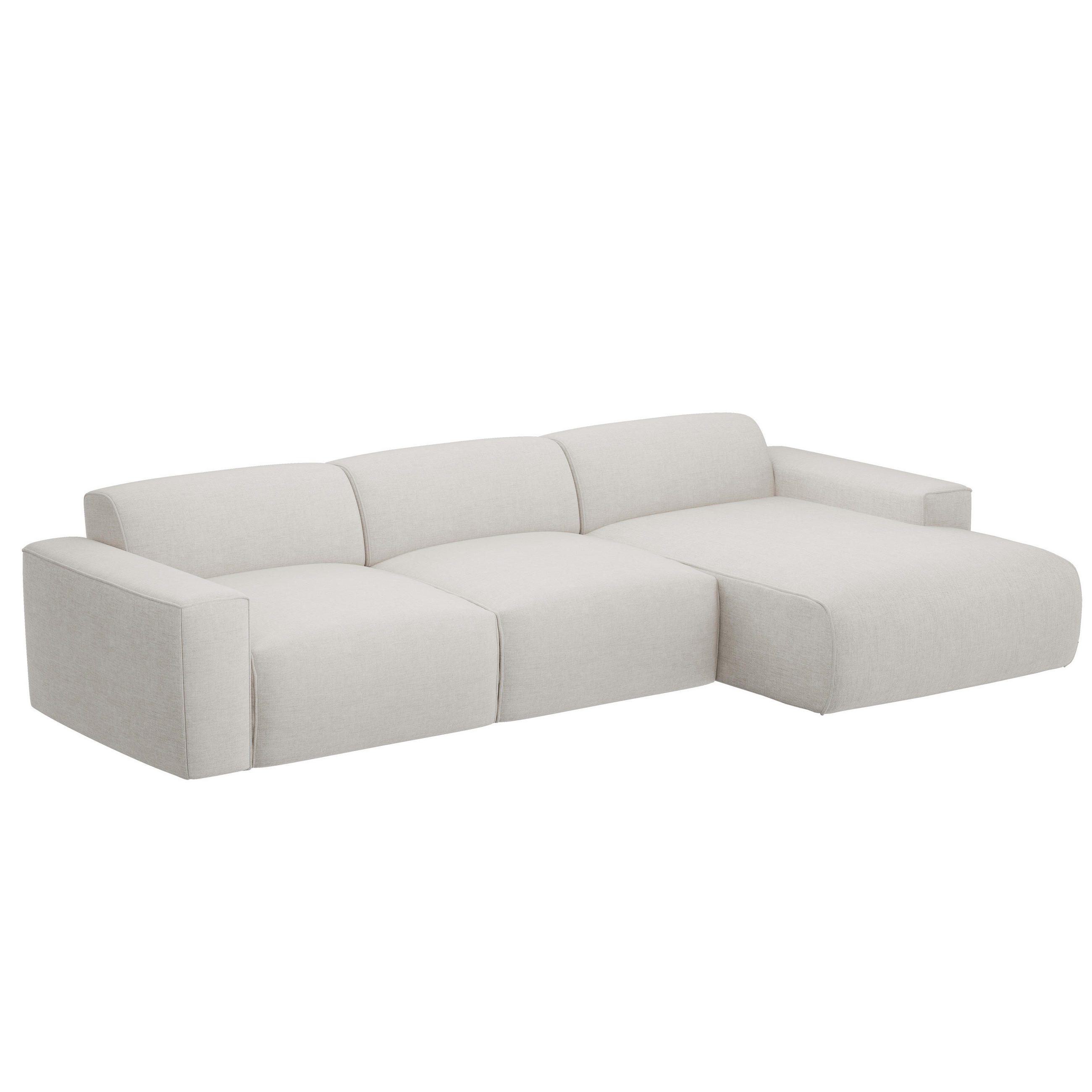 ECKSOFA DOVE Chenille-Stoff in Beige - Beige, Holzwerkstoff/Kunststoff (250/90cm) - Idohome