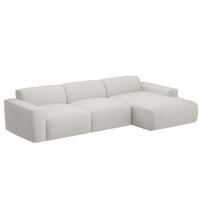 ECKSOFA DOVE Chenille-Stoff in Beige - Beige, Holzwerkstoff/Kunststoff (250/90cm) - Idohome