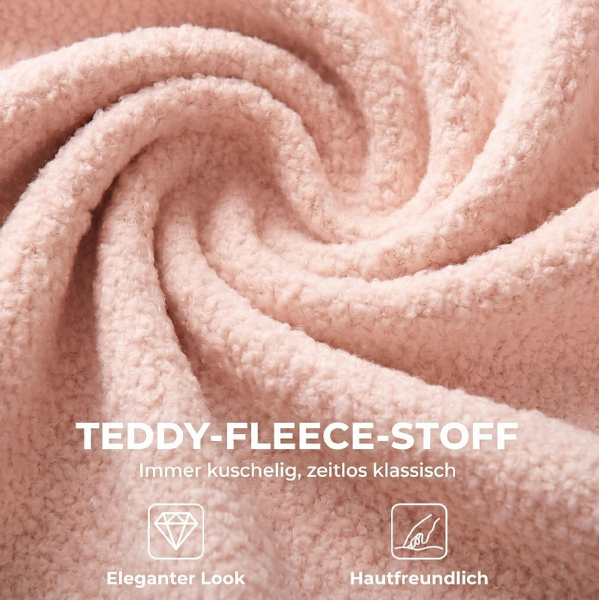 BÜROSTUHL in Rosa 52x59x84,5 cm mit Teddy-Fleece-Bezug, Neigungsfunktion und Höhenverstellung - Pink, Textil (59/84.5/52cm) - IVMEU
