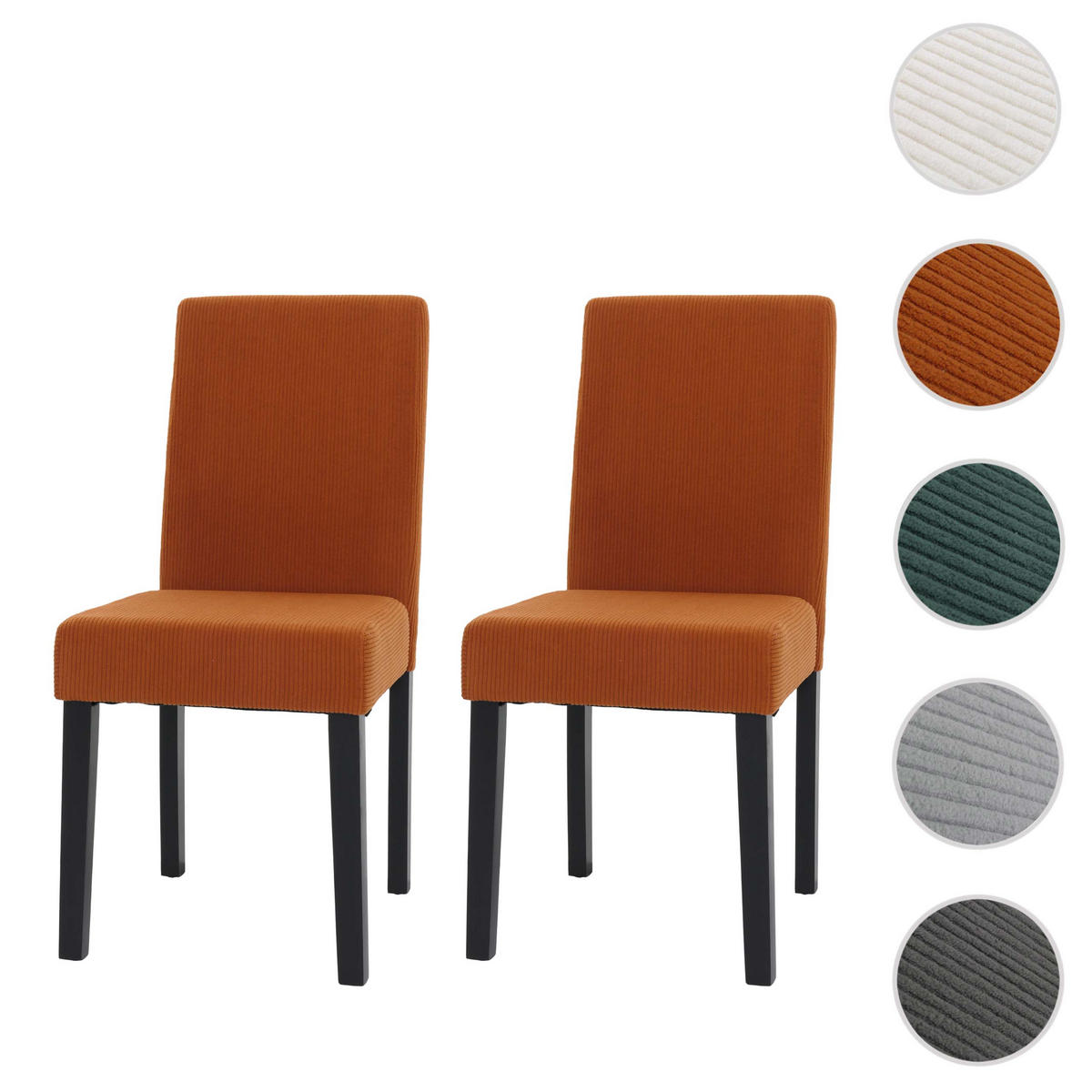 ESSZIMMERSTUHL Orange 2er-Set - Orange, Textil (42/90/50cm) - MCW