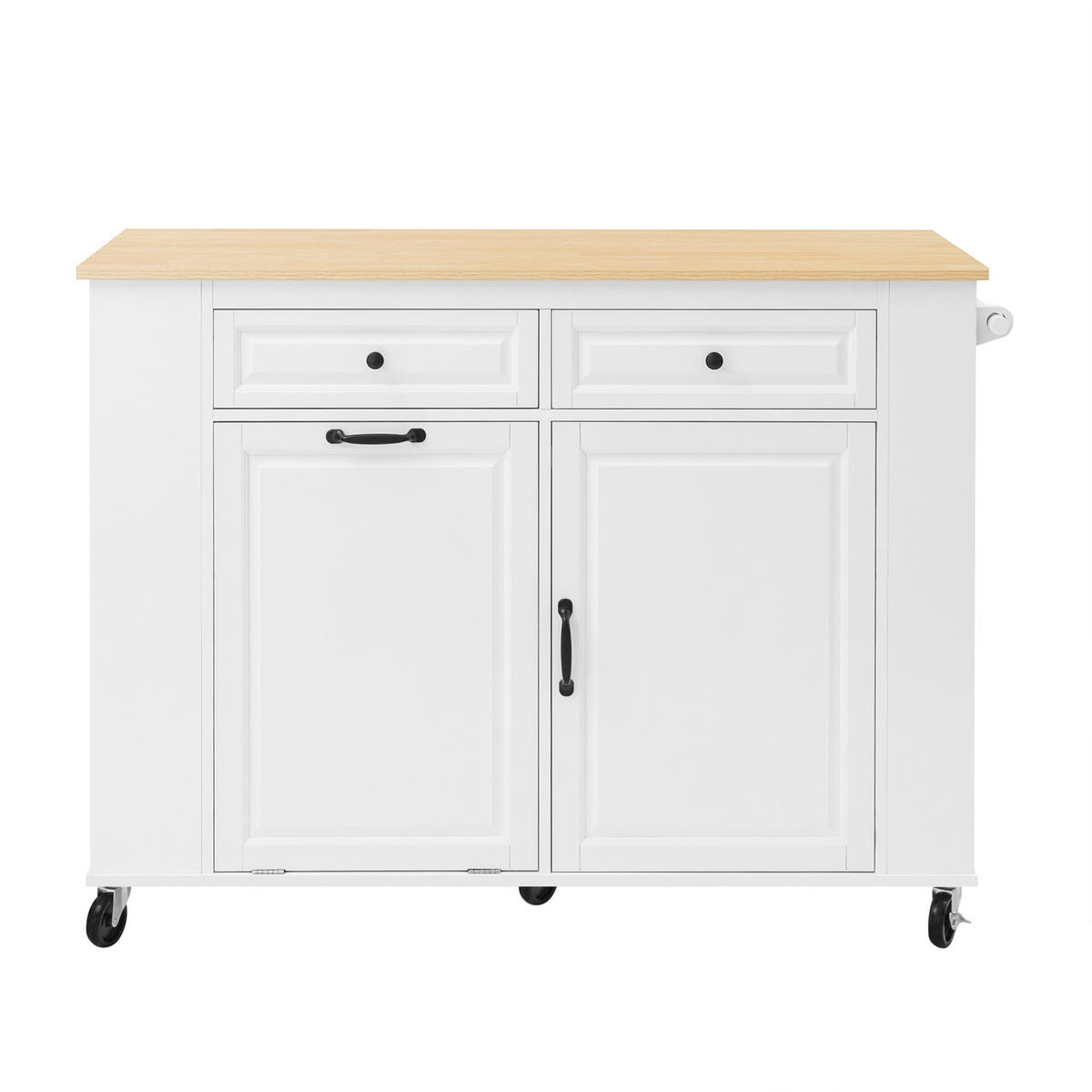 KÜCHENINSEL mit Klapptisch 120 x 40-70 x 92 cm Weiß Natur - Weiß, Holz (70/92/120cm) - Beauniv