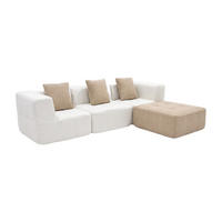 ECKSOFA Eden Komplett Weiß Sand 3-Sitzer - Beige, Textil (272/71/92cm) - COCO Living