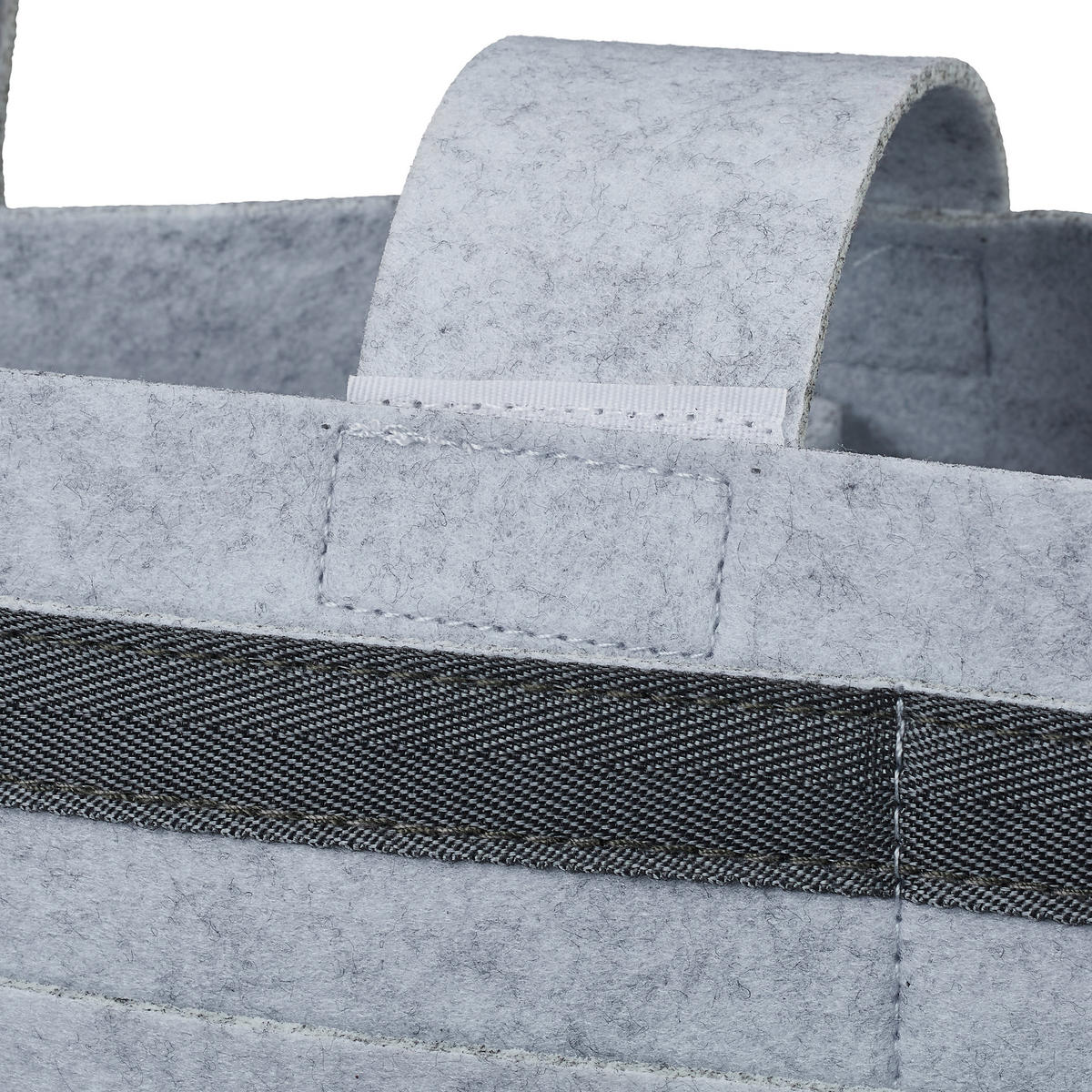 BETTTASCHE Hellgrau Filz 8 Fächer - Grau, Textil - Relaxdays