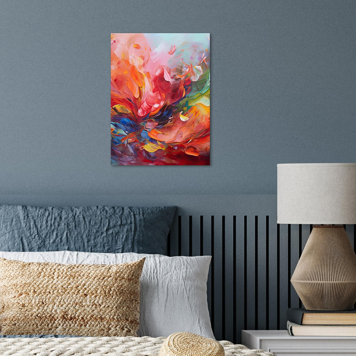 POSTER Ölgemälde - Kunst - Abstrakt - Farbenfroh 30x40 cm - Altrosa, Papier (30/40/0.1cm) - MuchoWow