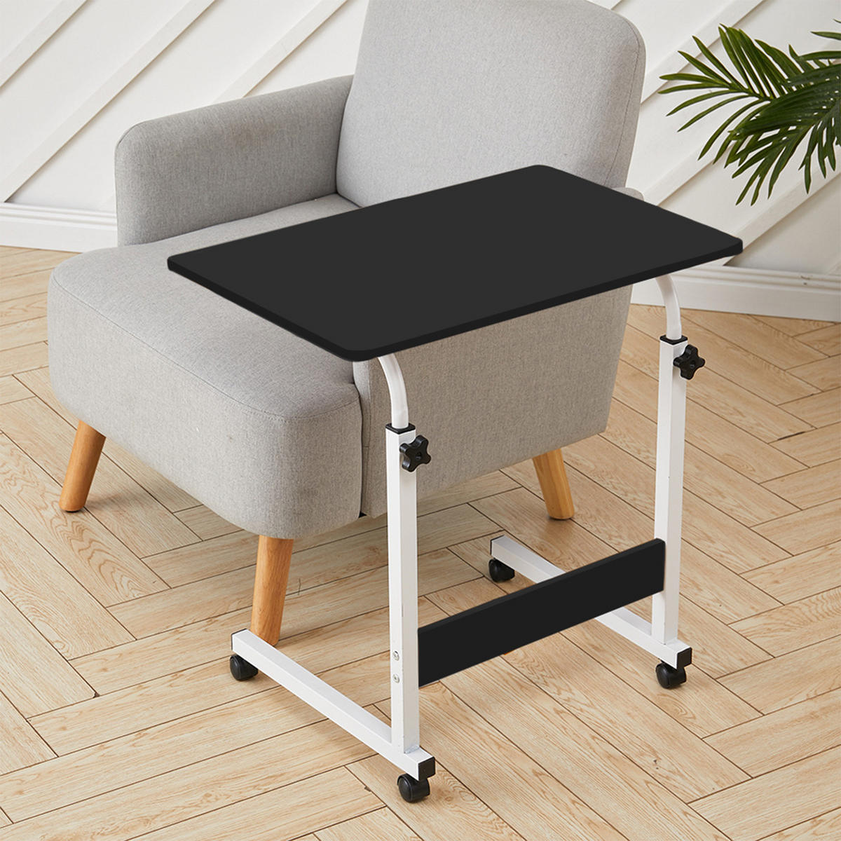 SCHREIBTISCH höhenverstellbar mit Rollen 60x40 cm Büro - Weiß, Kunststoff (40/60/70cm) - Livingandhome