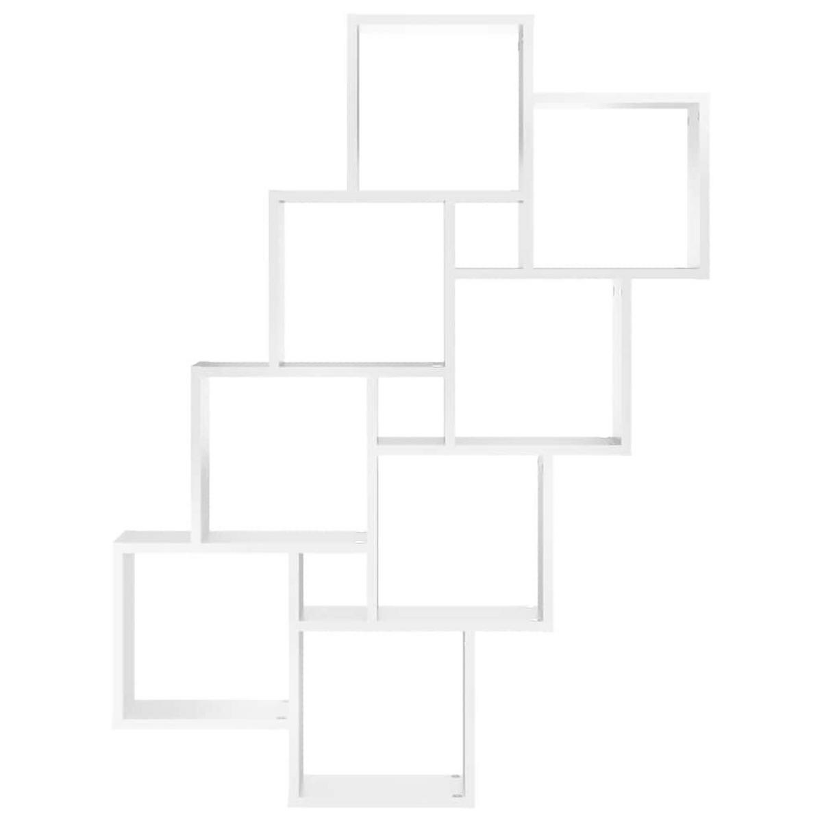 WANDREGAL mit 11 Offenen Fächern 90/15/119 cm aus Holzwerkstoff Weiß - Weiß, Holz (90/119/15cm) - vidaXL