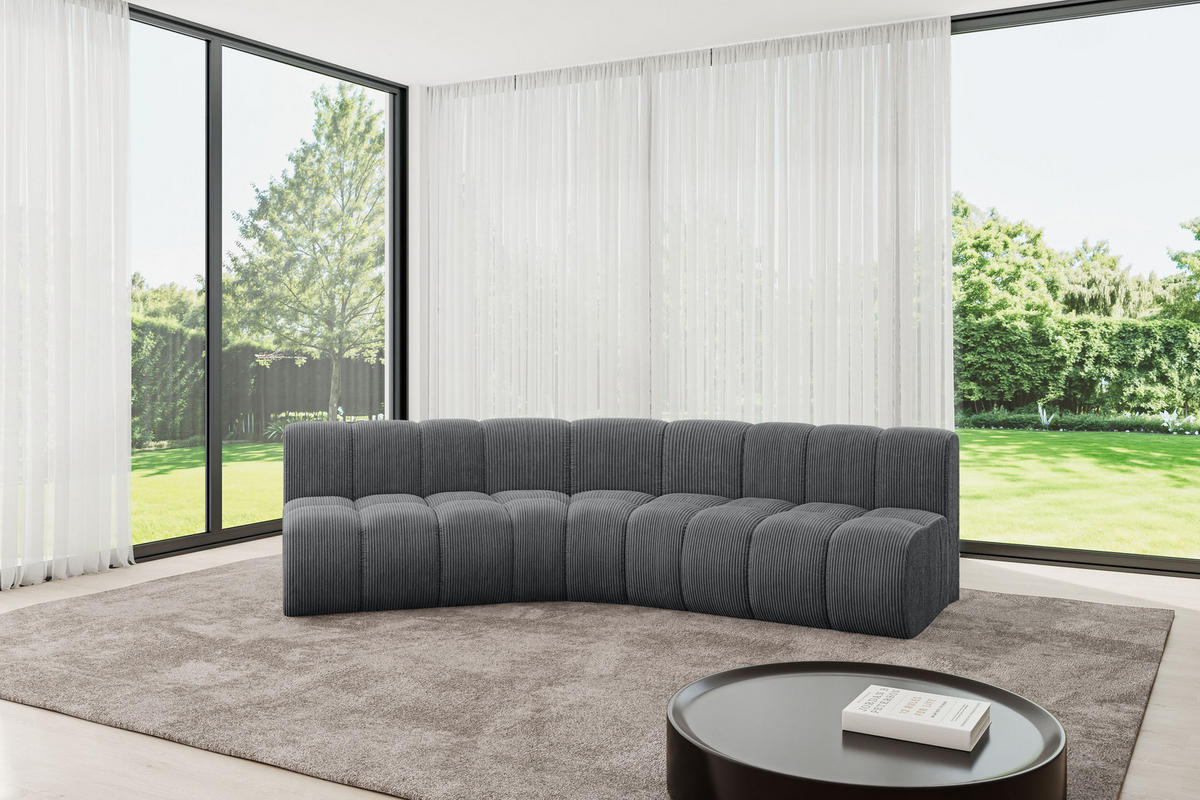ECKSOFA modulares Sofa Montra-L1 - 290x174x70 cm Dunkelgrau - Dunkelgrau, Holzwerkstoff/Textil (290/174cm) - ALTDECOR